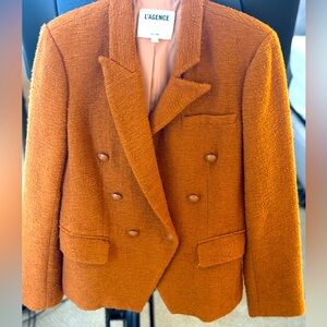 L’agence Kenzie Double Breasted Tweed Blazer